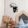 Wallity Animals Of Africa - 454 Escultura de pared de metal negra